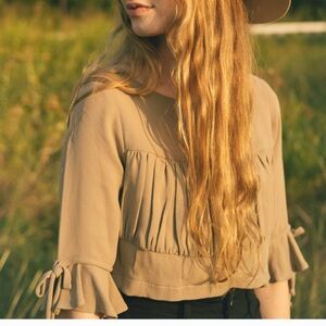 Reworked vintage silk cropped blouse